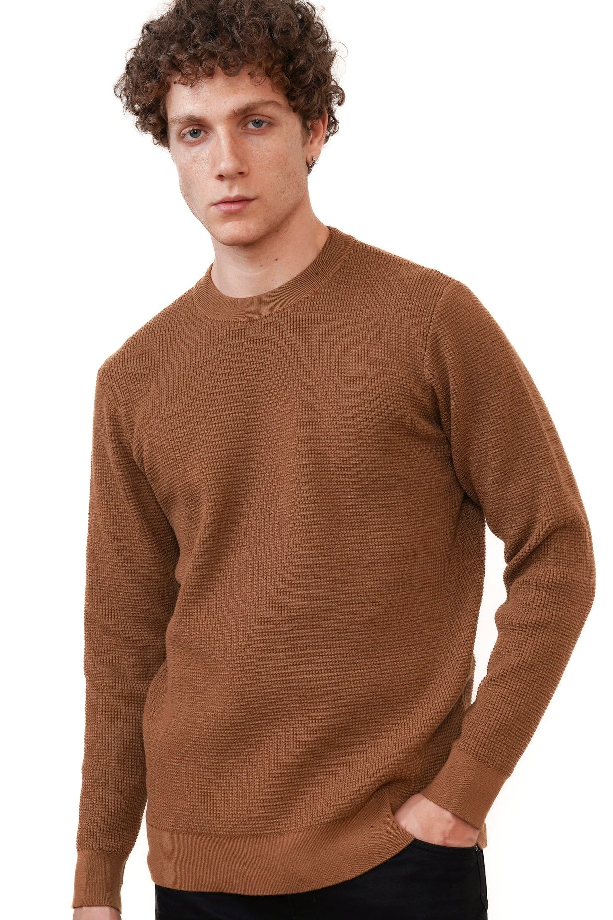 Wiktor | Sweter Premium o Teksturze Gofrowej