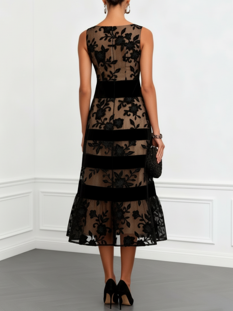 Łucja – koronkowa sukienka midi wyszczuplająca